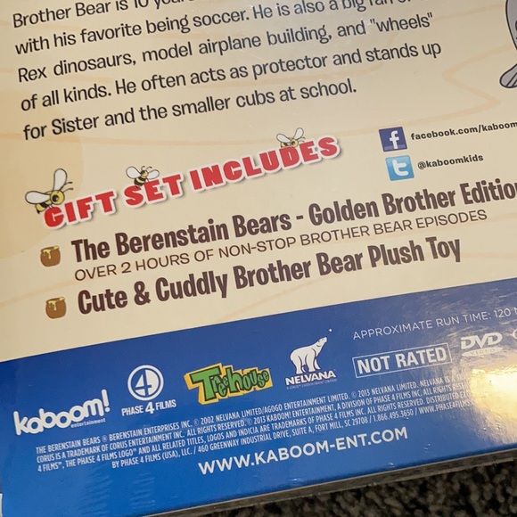 Limited Edition Berenstain Bears DVD Plush Gift Set - Brother Bear - Picture 4 of 4